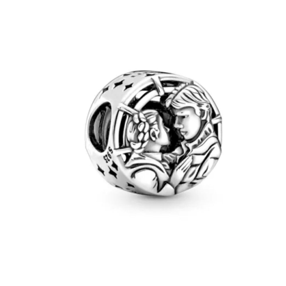 925 Silver Han Solo & Leia Charm